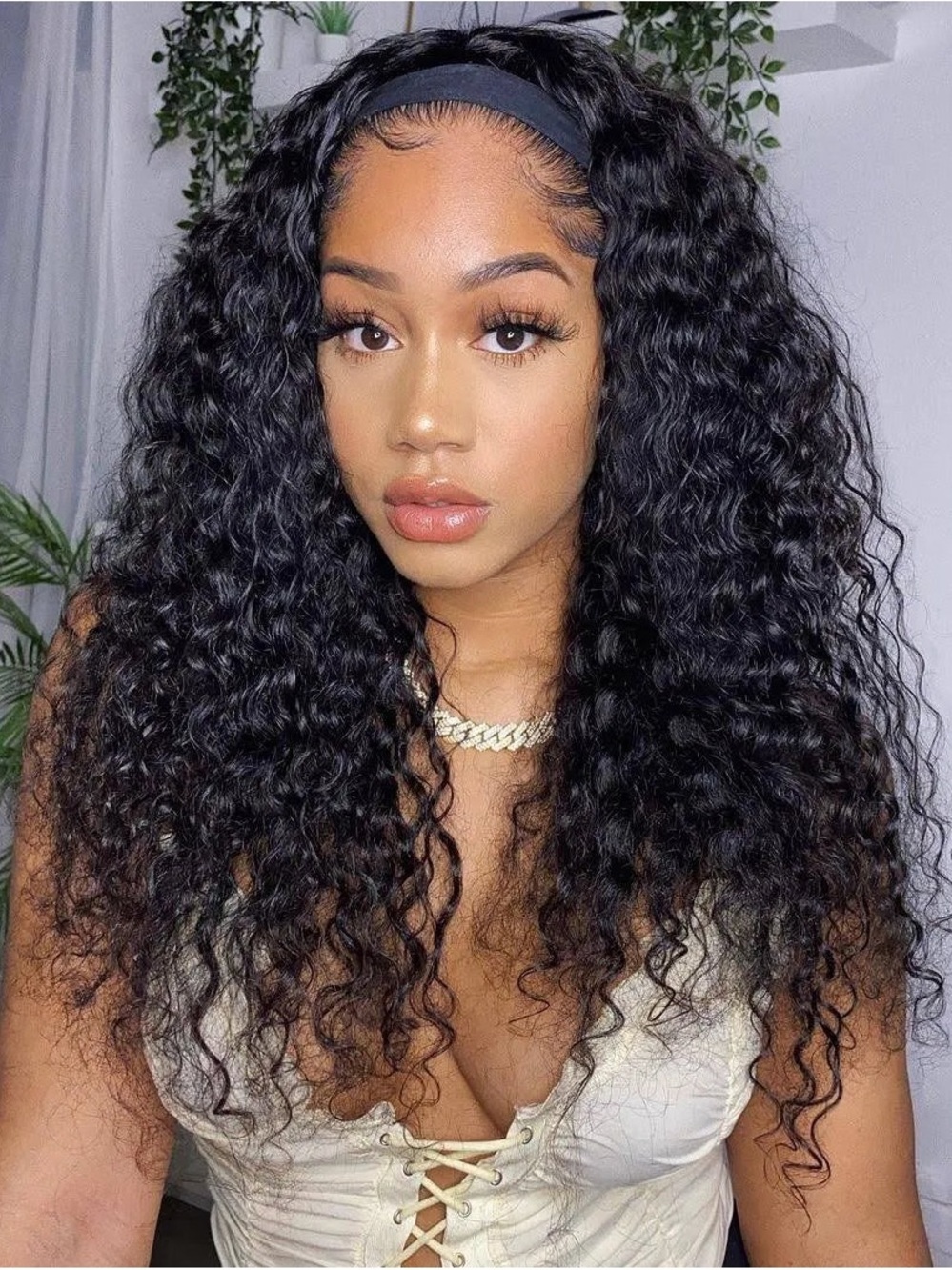 Headband Wigs For  Women